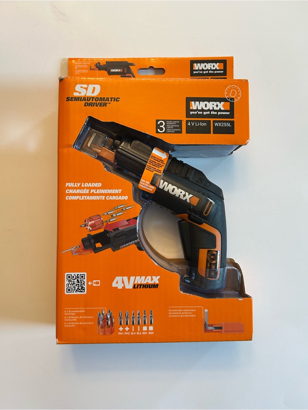 Worx 4V Max Lithium SD Semiautomatic Driver — Black & Orange
